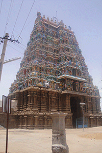 View of Raja gopuram from inside the Alagar Kovil,Madurai
