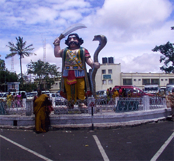 statue of Mahishasura, Chamundi Hills, Mysuru. 