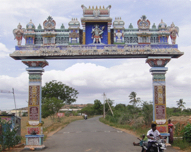 Gateway to Sri Jayamangala Anjaneya temple, Idugampalayam, Sirumugai, Coimbatore