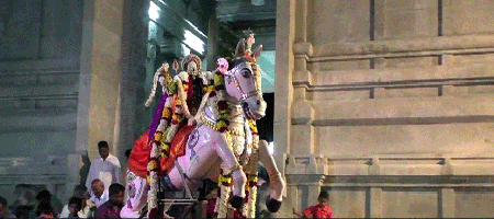गोरा घोड़े वाहन, श्री रंगनाथ स्वामी मंदिर के श्री हनुमान,कारामडई, कोयम्बटूर, तमिलनाडु