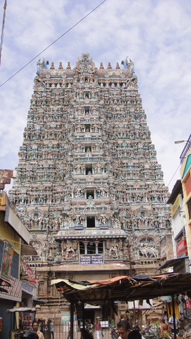 ஸ்ரீ மீனாட்சி கோயிலின் மேற்கு கோபுரம், மதுரை