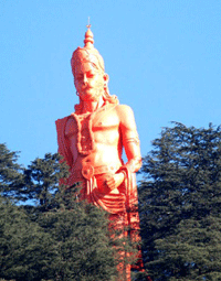 भगवान हनुमान की नई प्रतिमा, जाखू पहाड़ी, सिमला, हिमाचल प्रदेश