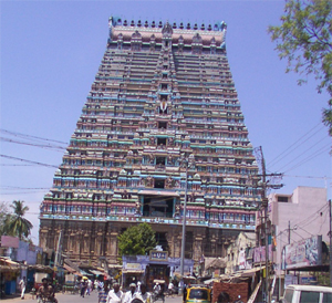 श्री रंगनाथ मंदिर का राजकोपुरम, श्रीरंगम, तामिल नादु