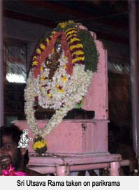 Sri Utsava Rama taken on parikrama in Mantralaya