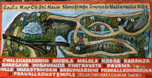 Location of Nava Narasimha kshetras, Ahobilam